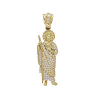 Zirconia Sacred Jesus w/ Rod Pendant (14K)