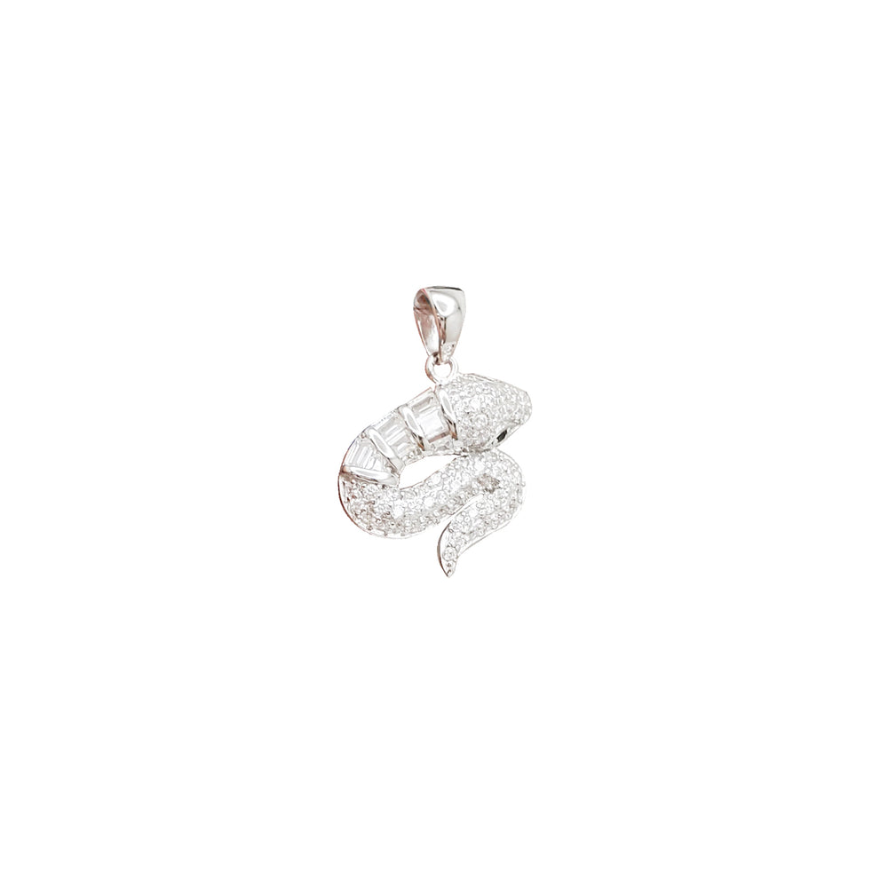Snake Charm Pendant ( Silver )