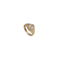 Oval Zirconia Kid/Pinky Signet Ring (14K)