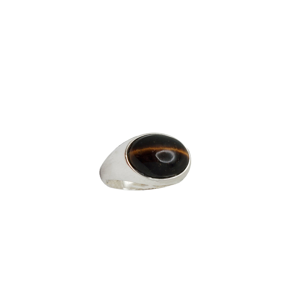 Oval Tiger Eye Ring (Silver)