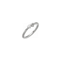 Prsten s dva srca koji se može gravirati (srebro) s graviranjem - Popular Jewelry - New York