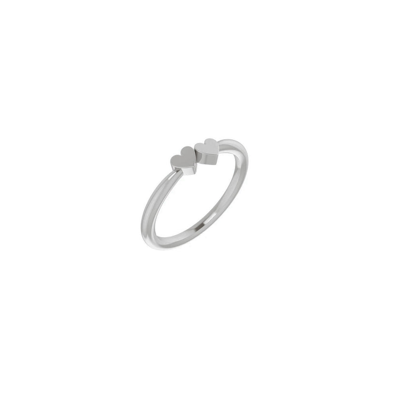 2-Heart Engravable Ring (Silver) main - Popular Jewelry - New York