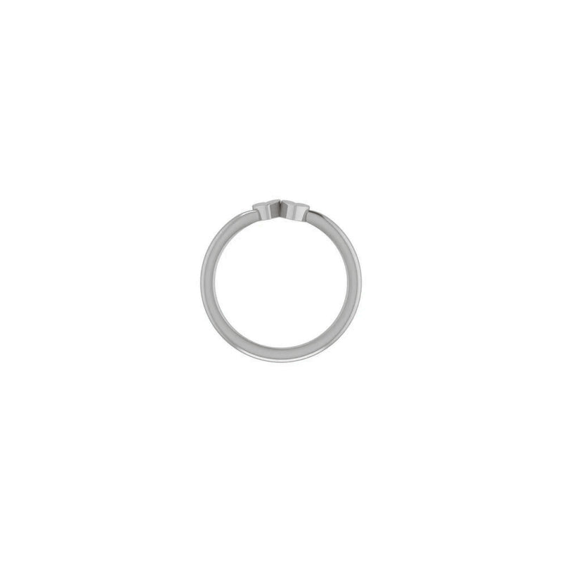 2-Heart Engravable Ring (Silver) setting - Popular Jewelry - New York