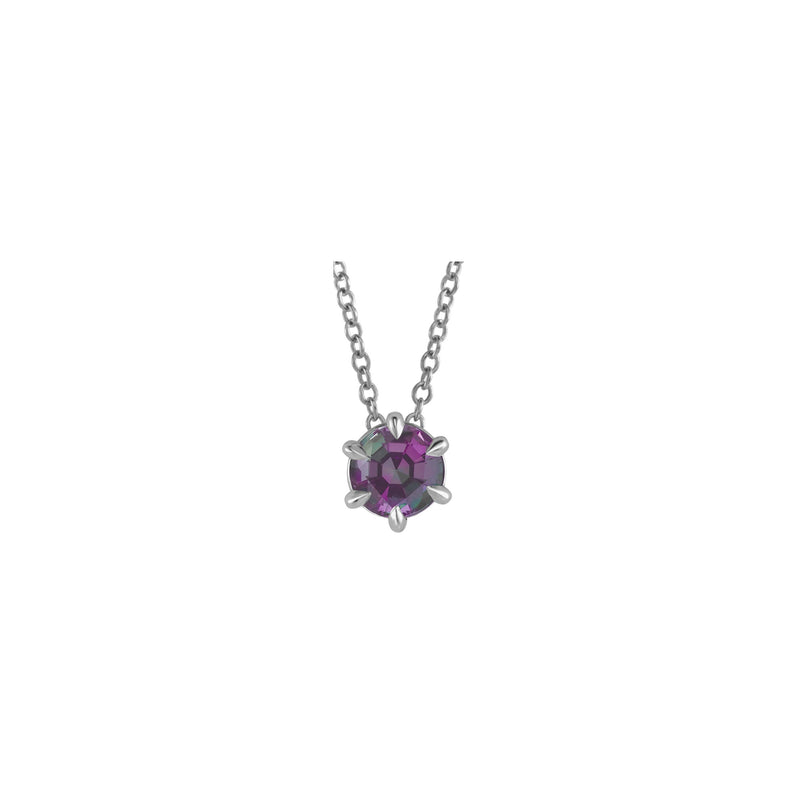 Alexandrite Solitaire Claw Necklace (Silver) front - Popular Jewelry - New York