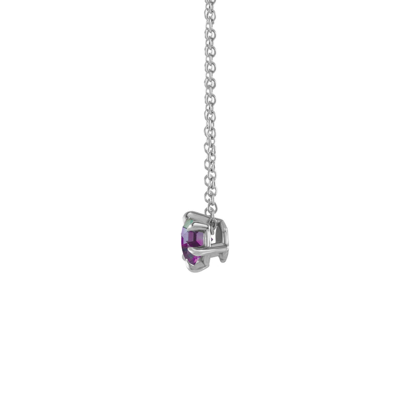 Alexandrite Solitaire Claw Necklace (Silver) side - Popular Jewelry - New York