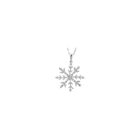 Colar de cabo CZ de floco de neve frisado (prata) frontal - Popular Jewelry - New York
