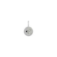 Ciondolo medaglione Acquario con spinello nero e diamanti bianchi (argento) sul davanti - Popular Jewelry - New York