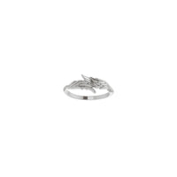 Clasping Angel Wings Ring (Silver) front - Popular Jewelry - New York