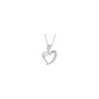 Cultured White Akoya Pearl Heart Necklace (Silver) kutsogolo - Popular Jewelry - New York