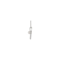 Култивирана бела акоиа бисерна огрлица са срцем (сребрна) страна - Popular Jewelry - Њу Јорк