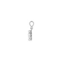 養殖白籽珍珠十字吊墜（銀色）側面 - Popular Jewelry - 紐約
