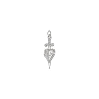 匕首和燃烧的心吊坠（银）对角线 - Popular Jewelry  - 纽约