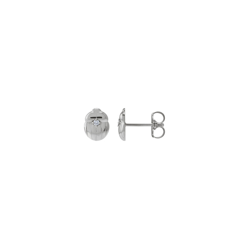 Diamond Scarab Insect Stud Earrings (Silver) main  - Popular Jewelry - New York