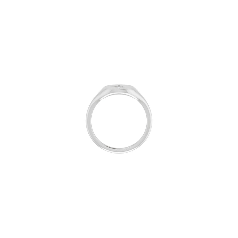 Diamond Shining Star Oval Signet Ring (Silver) setting - Popular Jewelry - New York