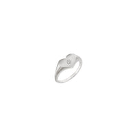 Diamond Starburst Heart Signet Ring (Silver) main - Popular Jewelry - New York