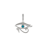 Diamond and Turquoise Eye of Horus Pendant (Silver) front - Popular Jewelry - New York