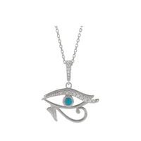 Diamond and Turquoise Eye of Horus Pendant (Silver) preview - Popular Jewelry - New York