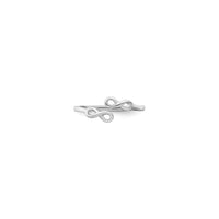 Dvostruki infinity bypass prsten (srebrni) sprijeda - Popular Jewelry - Njujork