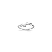 Double Infinity Bypass Ring (Silver) pangunahing - Popular Jewelry - New York