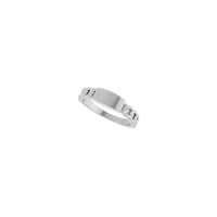 Gravierbarer Bar Link Ring (Silber) diagonal - Popular Jewelry - New York