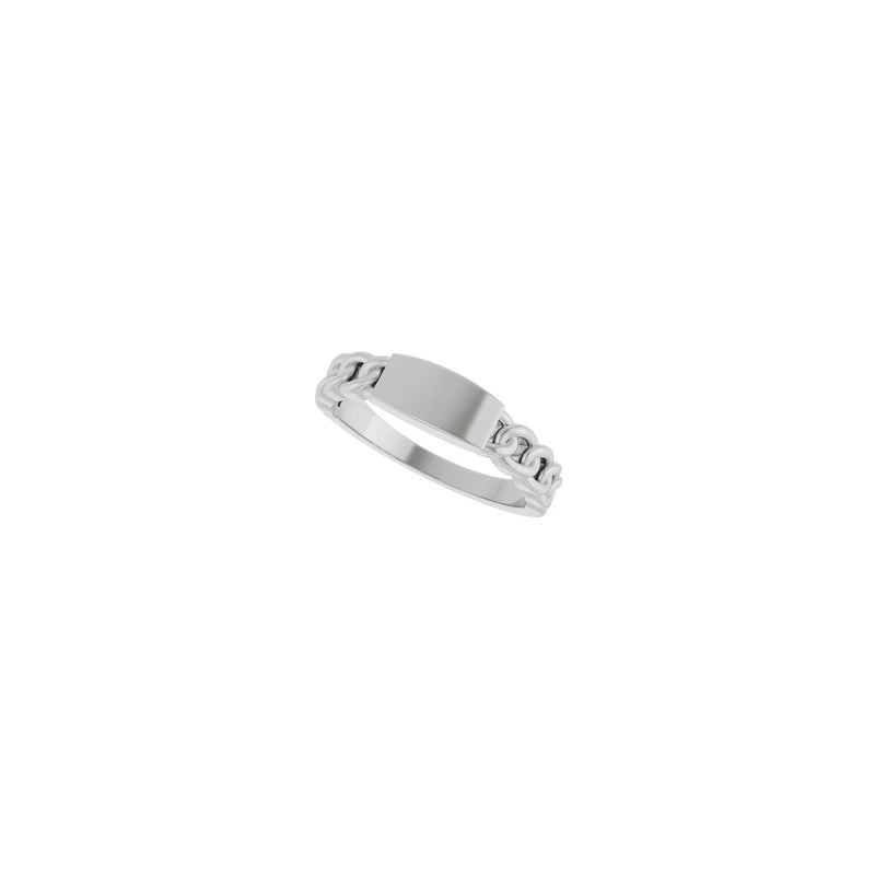 Engravable Bar Link Ring (Silver) diagonal - Popular Jewelry - New York