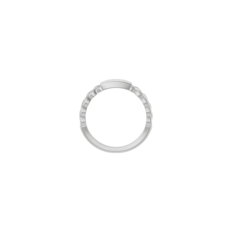 Engravable Bar Link Ring (Silver) setting - Popular Jewelry - New York