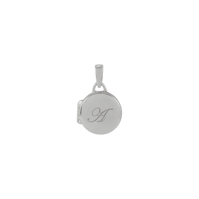 Engravable Round Locket Pendant (Silver) engraved - Popular Jewelry - New York