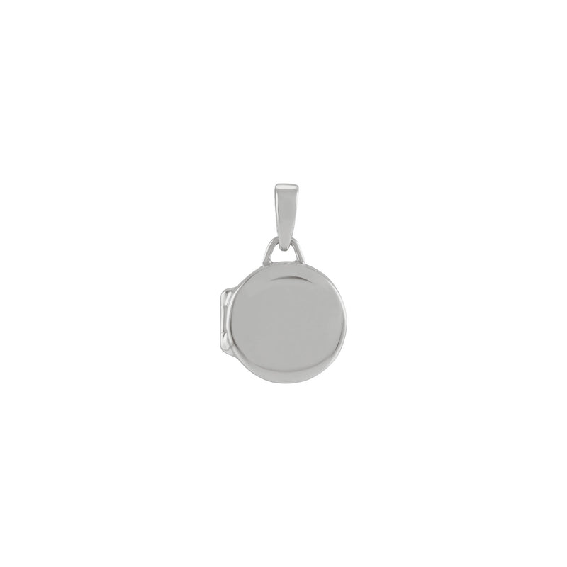 Engravable Round Locket Pendant (Silver) front - Popular Jewelry - New York
