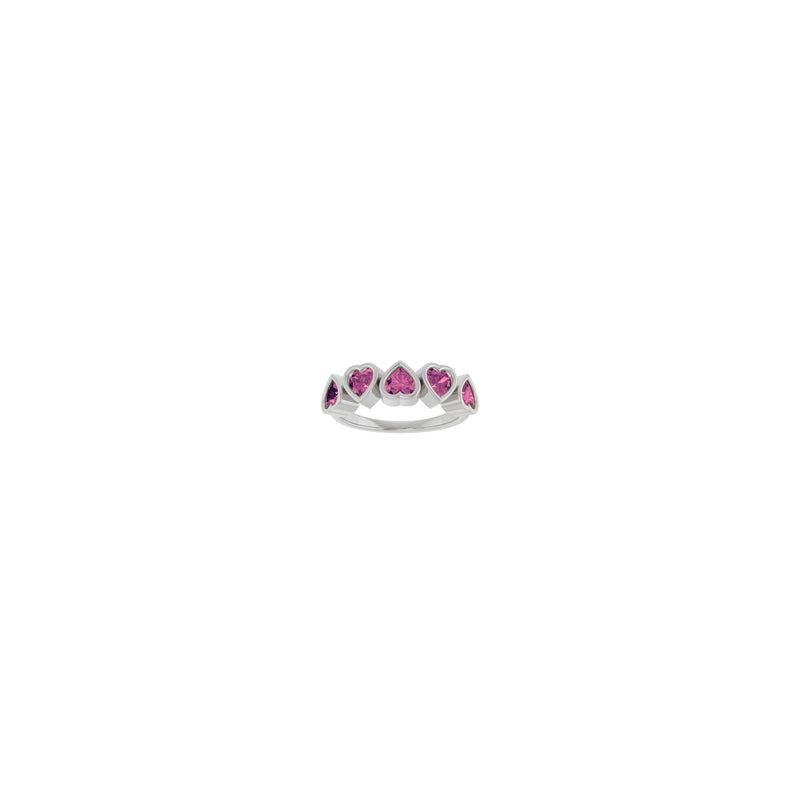 Five Pink Hearts Ring