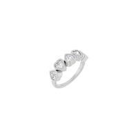 Главен прстен со пет бели срца (сребрен) - Popular Jewelry - Њујорк