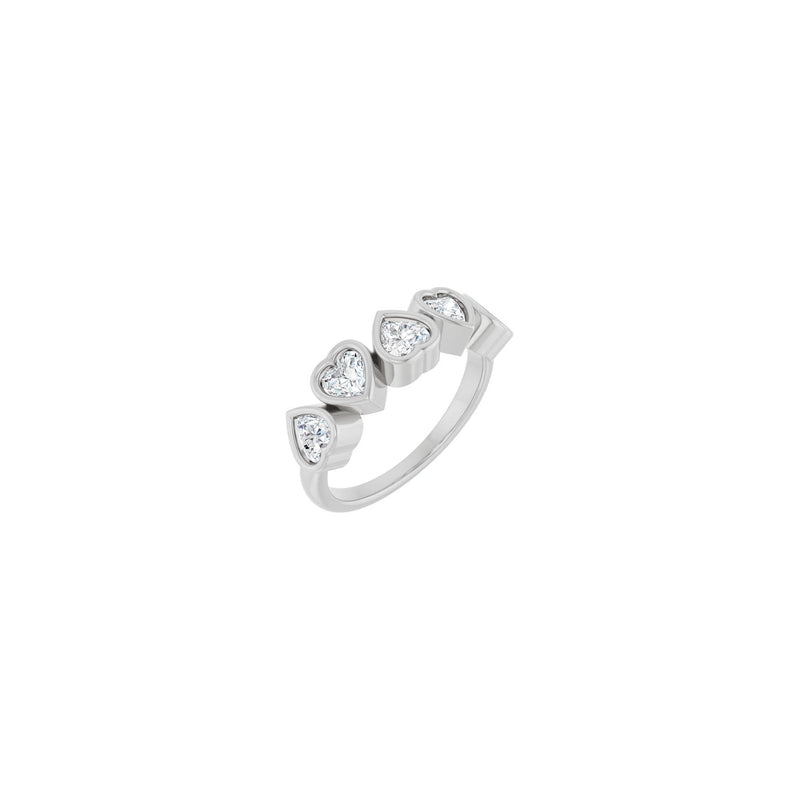 Five White Hearts Ring (Silver) main - Popular Jewelry - New York