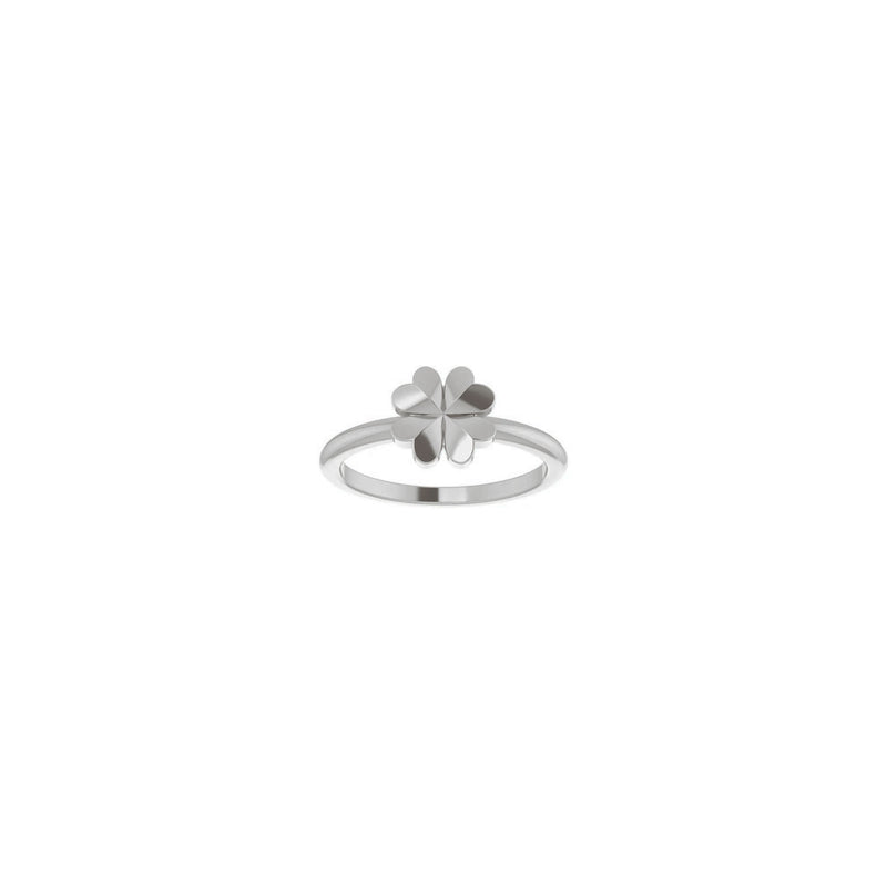 Four-Leaf Clover Stackable Ring (Silver) front - Popular Jewelry - New York