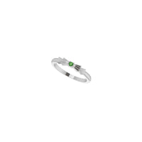 Green Tourmaline Bow Stackable Ring (Silver) diagonal - Popular Jewelry - New York