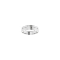 Grooved Sideways Cross Ring (Silver) front - Popular Jewelry - New York
