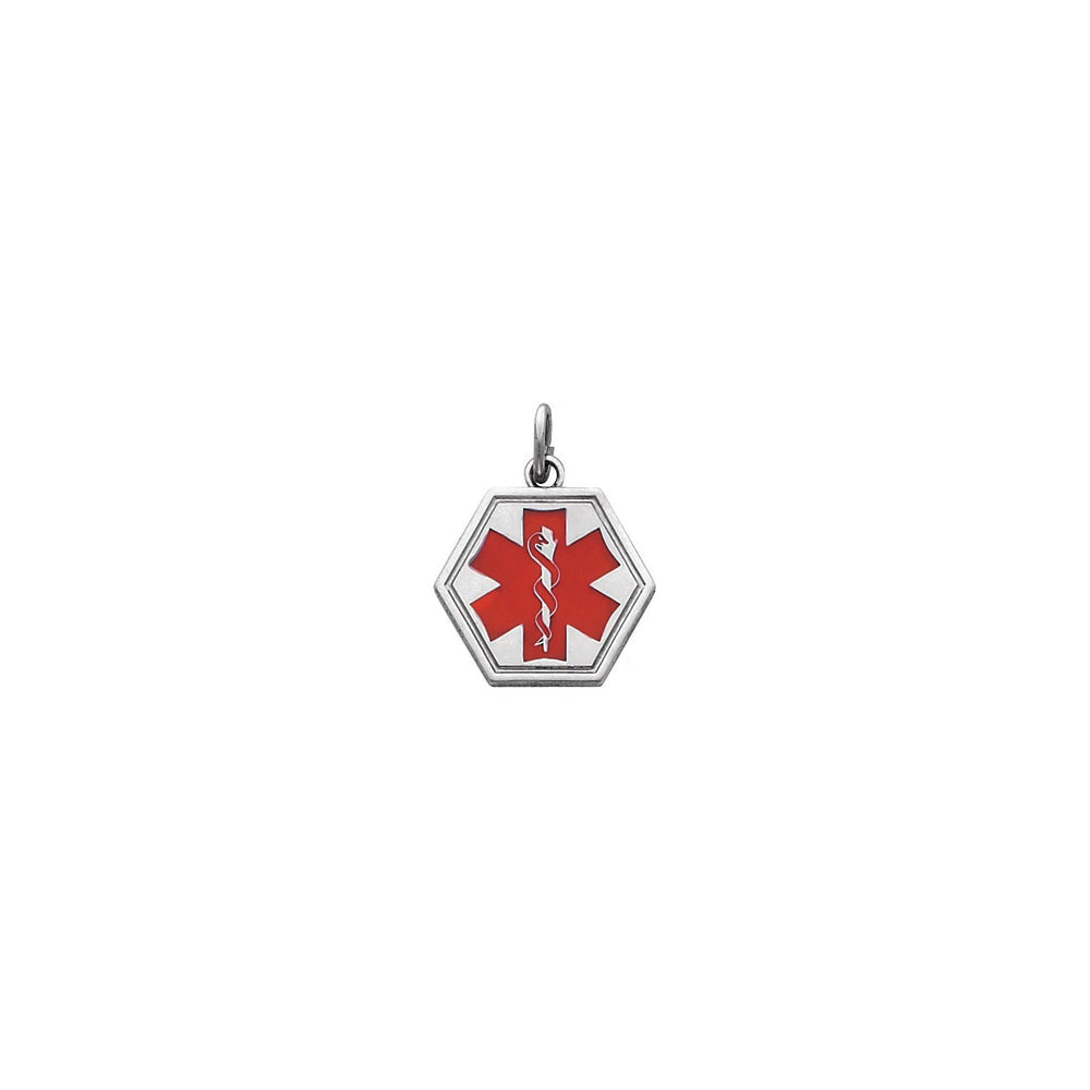 Hexagonal Medical Identification Engravable Pendant (Silver)