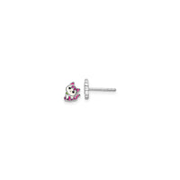 Hot Pink Kitty Stud Earrings (Perak) depan - Popular Jewelry - New York