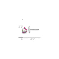 Orecchini a bottone Hot Pink Kitty (Argento) scala - Popular Jewelry - New York