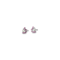 Hot Pink Kitty Stud Earrings (Silver) side - Popular Jewelry - New York