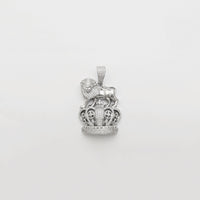 Iced-Out Lion Crown Pendant (Silver)