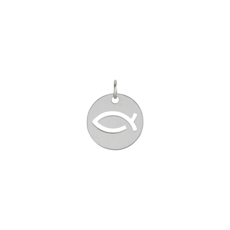 Ichthus Religious Fish Symbol Pendant (Silver) front - Popular Jewelry - New York