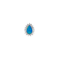 Lab-Created Blue Opal Drop with Zirconia Halo Charm (Silver) Popular Jewelry - New York