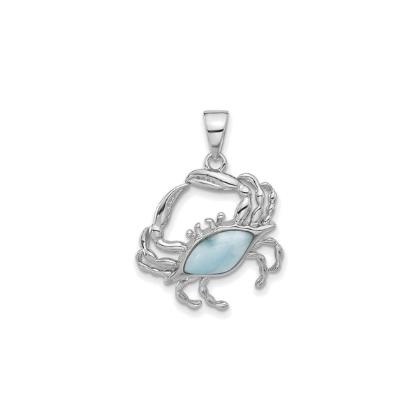 Larimar Crab Pendant (Silver) front - Popular Jewelry - New York