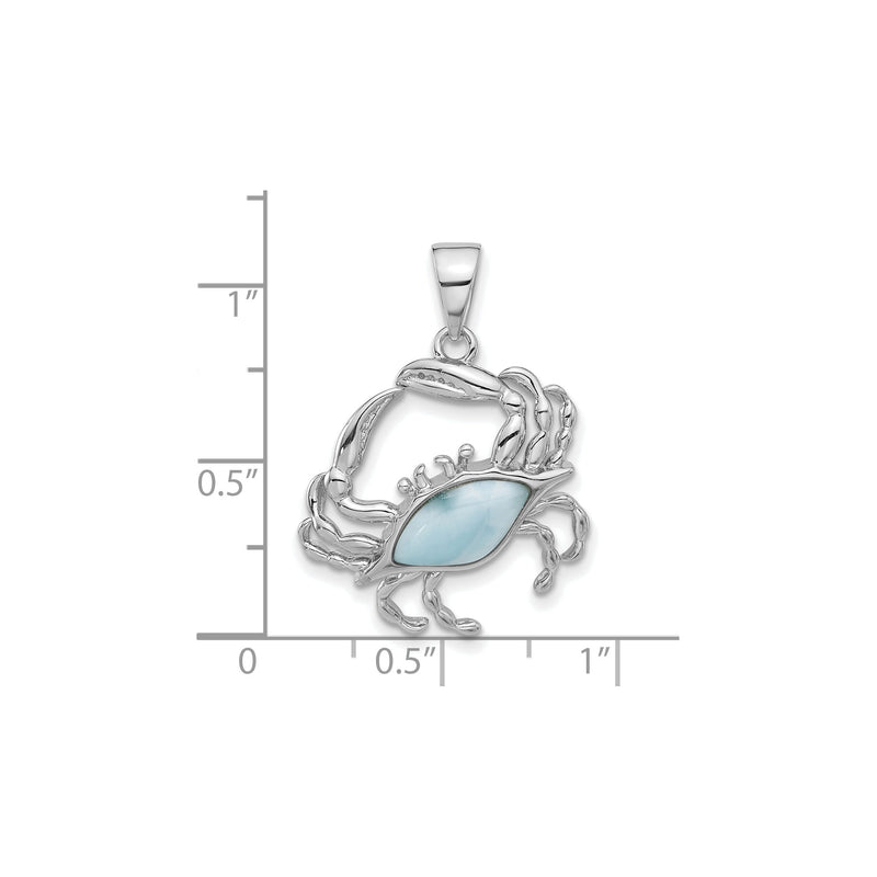Larimar Crab Pendant (Silver) scale - Popular Jewelry - New York