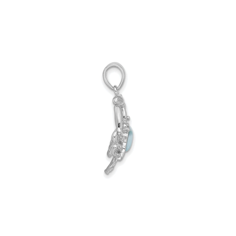 Larimar Crab Pendant (Silver) side - Popular Jewelry - New York