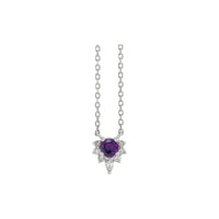 Natural Amethyst and Diamond Necklace (Silver) front - Popular Jewelry - Newyork