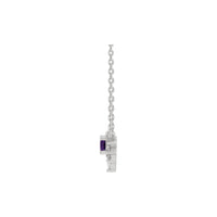 Natural Amethyst and Diamond Necklace (Silver) side - Popular Jewelry - Niujorkas