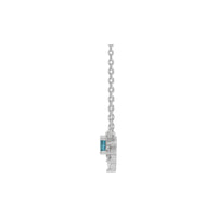 Natural nga Blue Zircon ug Diamond Necklace (Silver) nga bahin - Popular Jewelry - New York