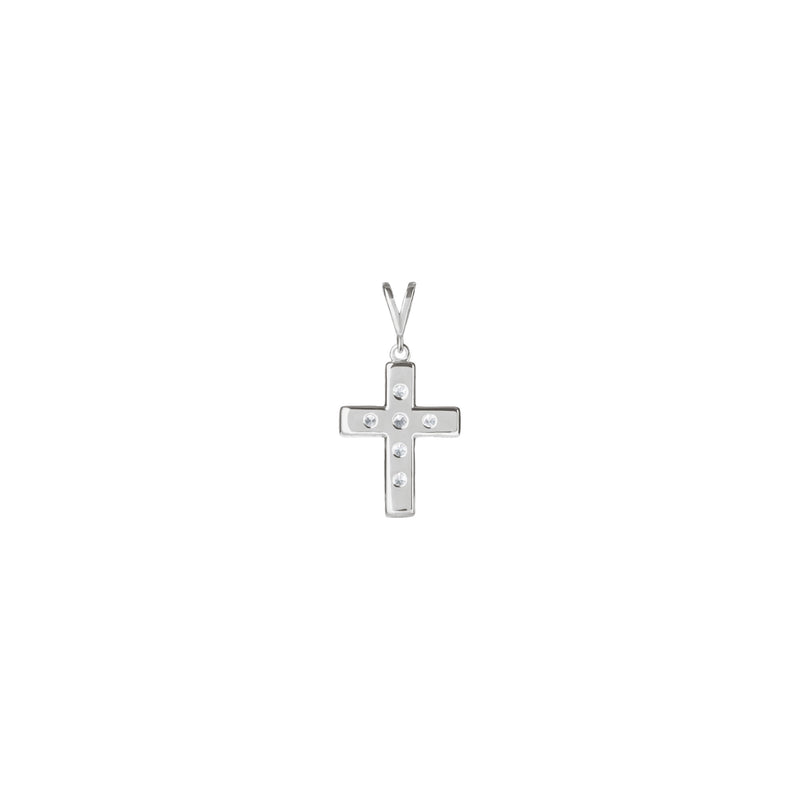 Natural Diamond French-Set Cross Pendant (Silver) back - Popular Jewelry - New York