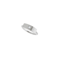 Anillo de barra grabable con corazón de diamante natural (plata) en diagonal - Popular Jewelry - Nueva York