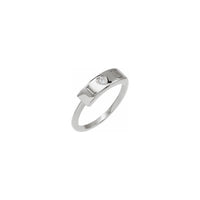 Natural Diamond Heart Engravable Bar Ring (Silver) engraved - Popular Jewelry - New York
